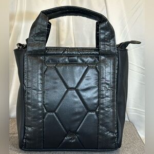 Lug Cadence crossbody mini tote metallic black EUC